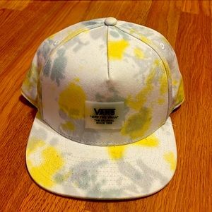 Vans Off The Wall Tie Dye Snapback Hat Cap Pastel White Yellow Green Grey